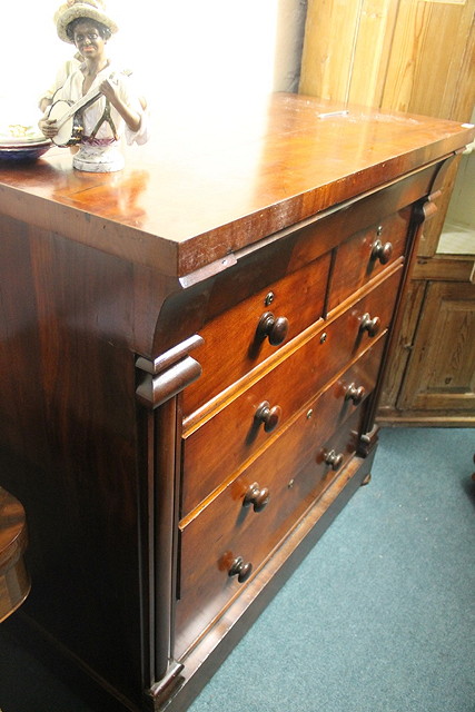 Appraisal: A VICTORIAN MAHOGANY STRAIGHT FRONT CHEST of two short and