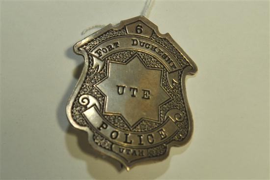 Appraisal: FORT DUCHESNE UTAH POLICE BADGE American late th - early