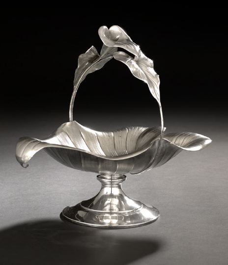 Appraisal: Good American Sterling Silver Calla Lily Cake Basket fourth quarter