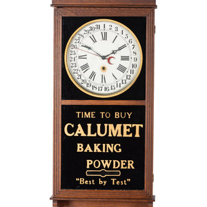 Appraisal: A Calumet Baking Powder Advertising Wall Clock Circa with key