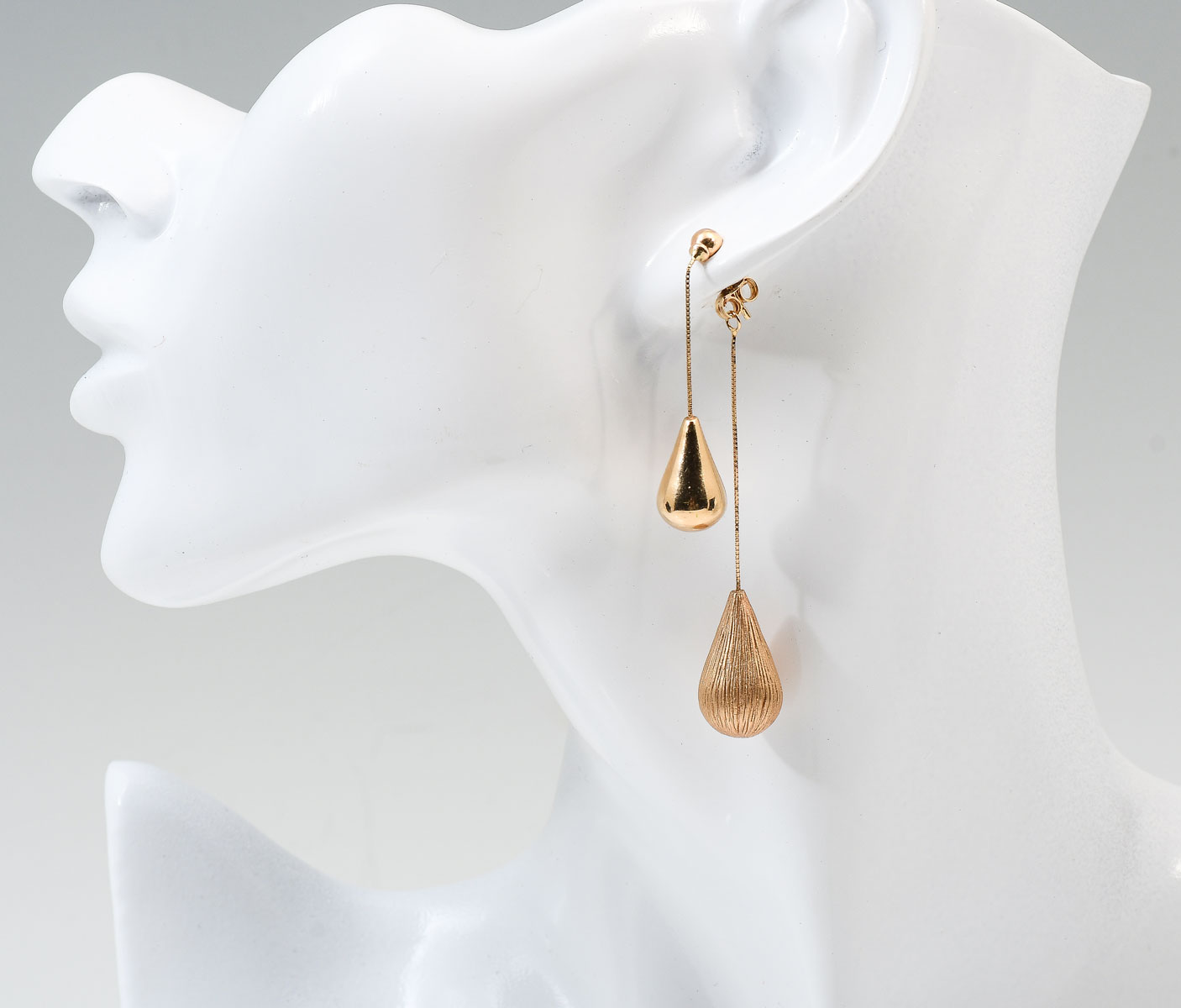 Appraisal: ITALIAN K DOUBLE DROP EAR DANGLES Great K yellow gold