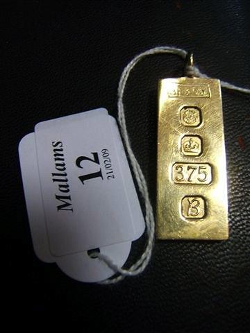 Appraisal: A ct gold ingot grams