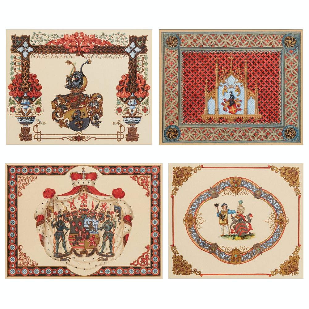 Appraisal: Grp Coat of Arms Paintings Group of four coat of