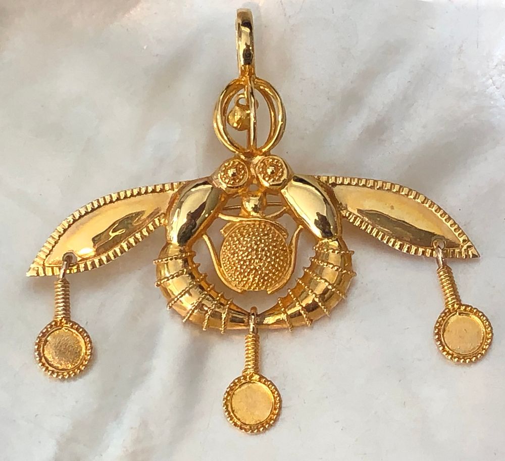 Appraisal: k Yellow Gold Beetle Brooch-Pendant Attrib to Ilias Lalaounis k