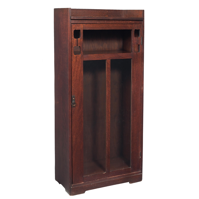 Appraisal: Good Limbert bookcase single door with organic cut-out design and