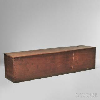 Appraisal: Shaker Large Six-board Black Walnut Chest possibly Ohio top with