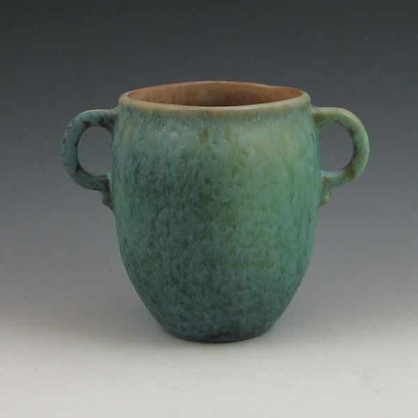 Appraisal: Roseville Earlam - '' handled vase in green tan and