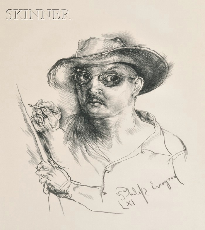 Appraisal: Philip Evergood American - Self Portrait with Hat edition of