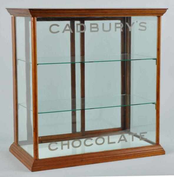 Appraisal: Cadbury's Chocolates Advertising Display Case Description Nice early walnut wood