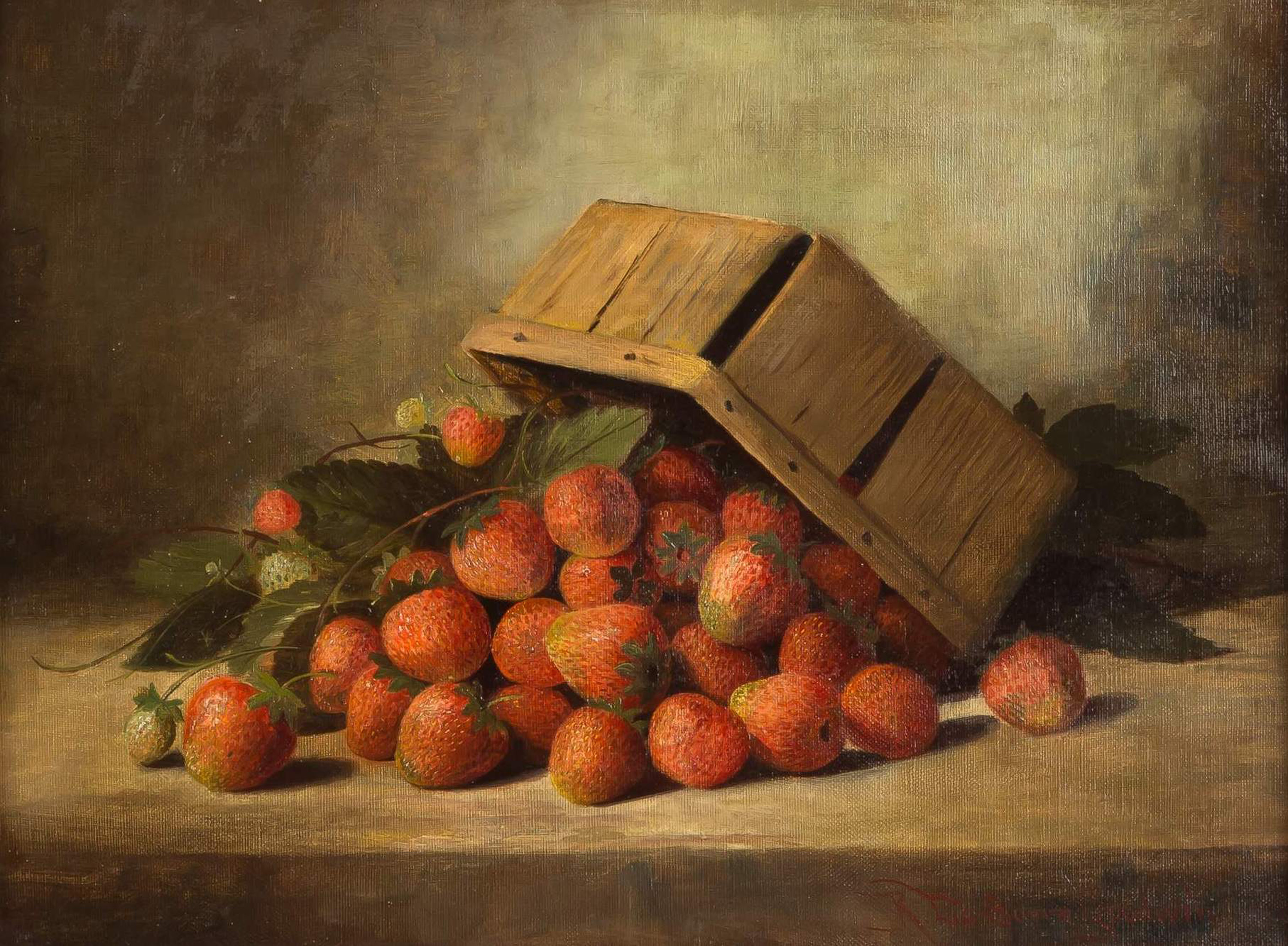 Appraisal: RICHARD LABARRE GOODWIN AMERICAN - STRAWBERRIES Oil on canvas Signed