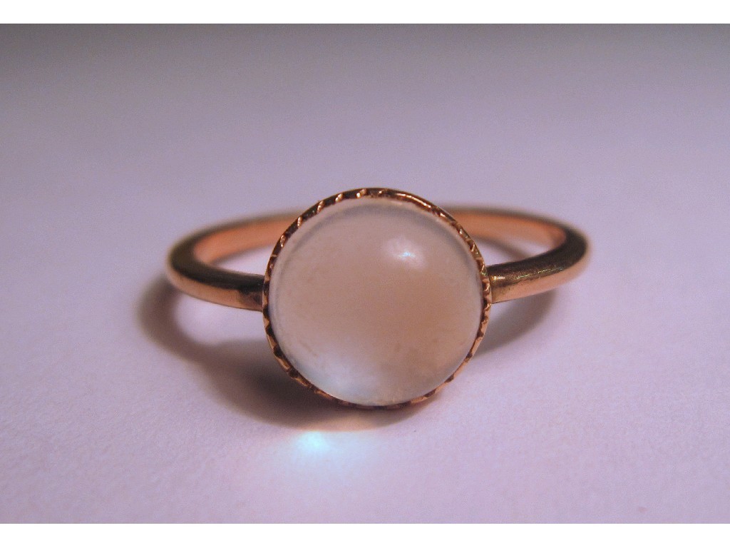 Appraisal: Rose gold single stone moonstone ring