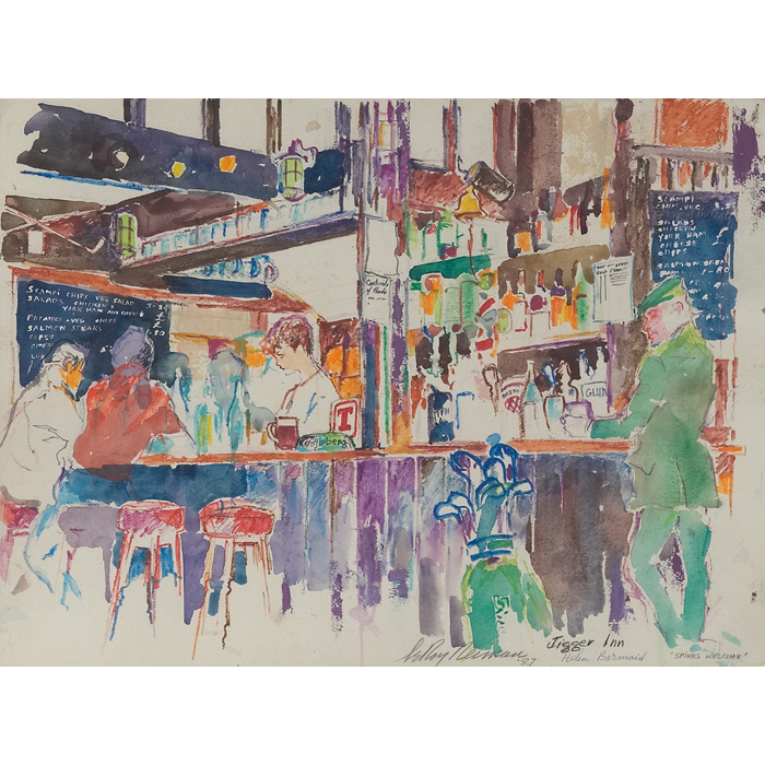 Appraisal: LeRoy Neiman American b The Jigger Inn Spike's Welcome watercolor