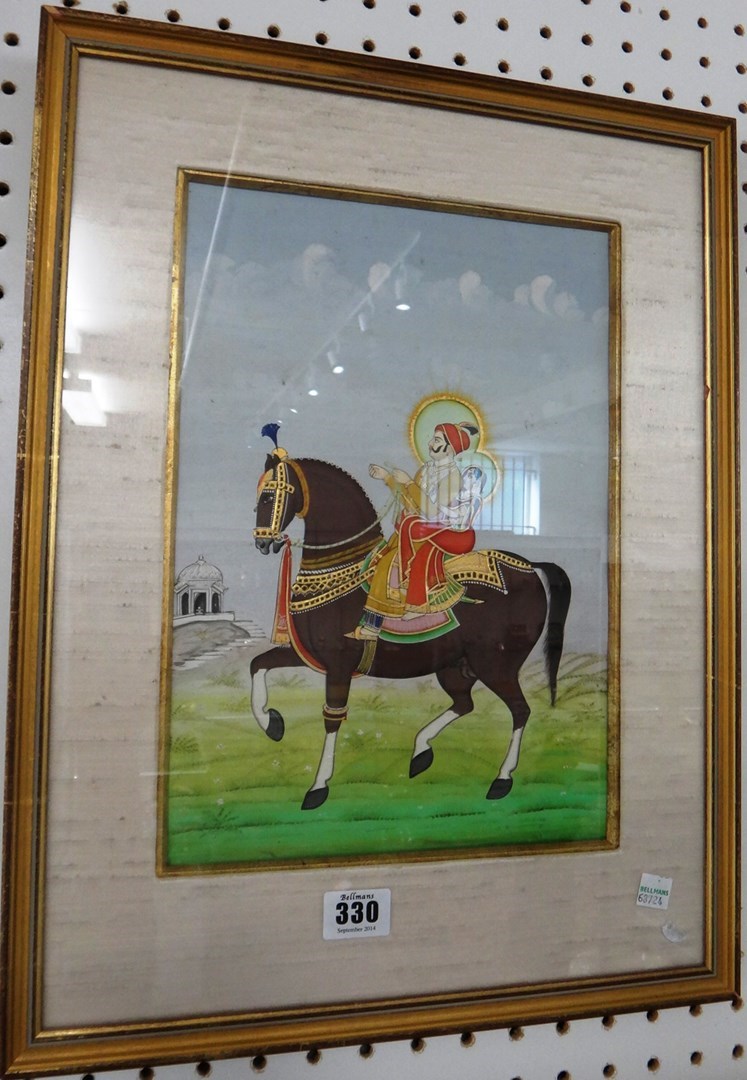 Appraisal: An Indian painting Jaipur late th century painted with Baz