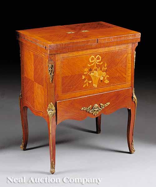 Appraisal: An Antique Louis XVI-Style Inlaid Marquetry and Parquetry Work Table