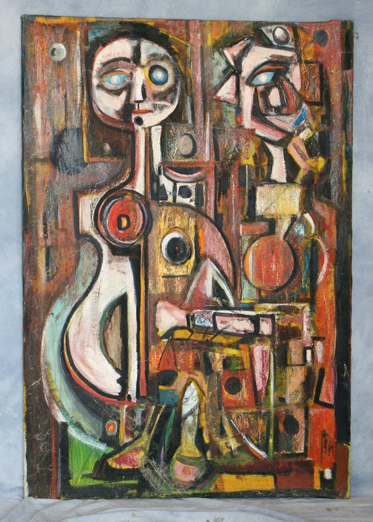 Appraisal: Calloway American th c o c Abstract man and woman