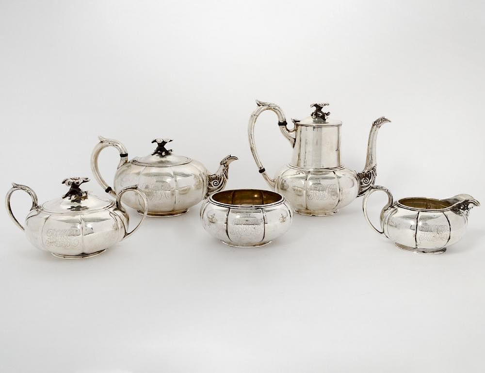 Appraisal: CHRICHTON CO NEW YORK FIVE PIECE TEA COFFEE SET Each