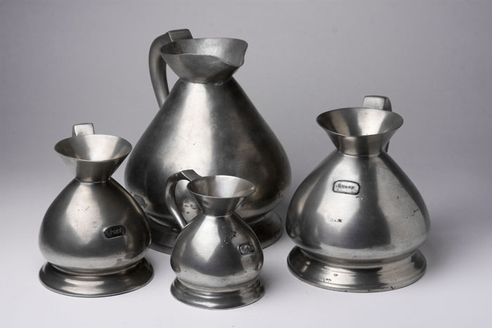 Appraisal: FOUR PEWTER MEASURES PROBABLY WEST COUNTRY OR BRISTOL ENGLAND CIRCA