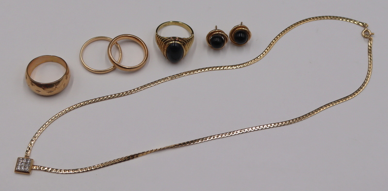 Appraisal: JEWELRY KT AND KT GOLD JEWELRY GROUPING Includes a kt