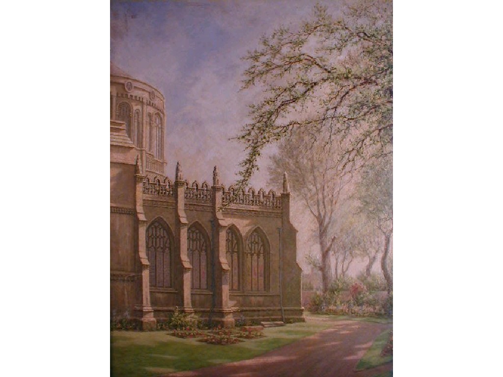 Appraisal: Ernest Costin Church and yard oil on board signed x