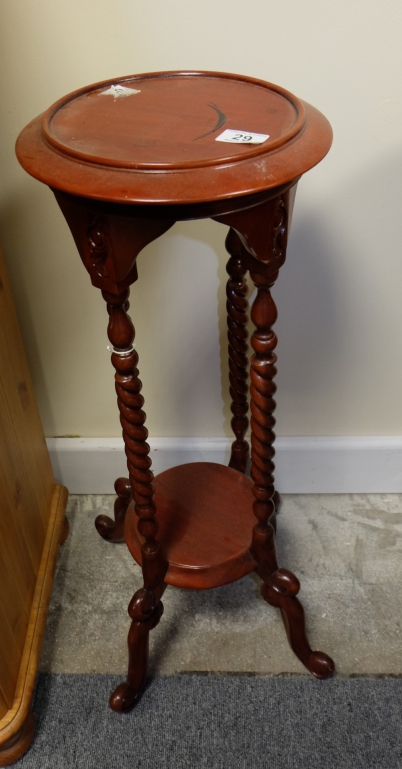 Appraisal: reproduction mahogany barley twist plantstand