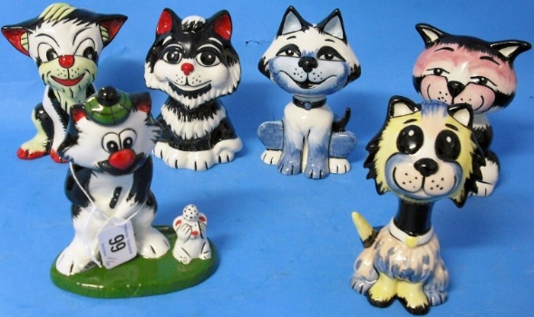 Appraisal: A Collection of Lorna Bailey Cats in different colours