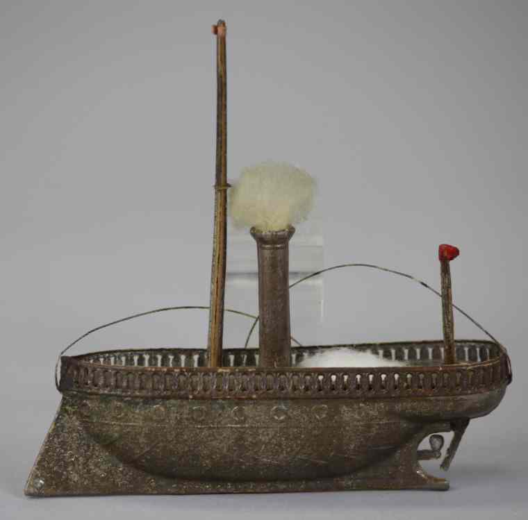 Appraisal: EARLY GERMAN DRESDEN STEAMSHIP Very decorative piece detailed embossing throughout