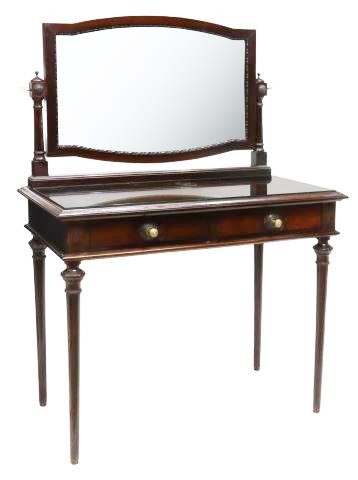 Appraisal: Italian rosewood vanity dressing table early th c beveled mirror