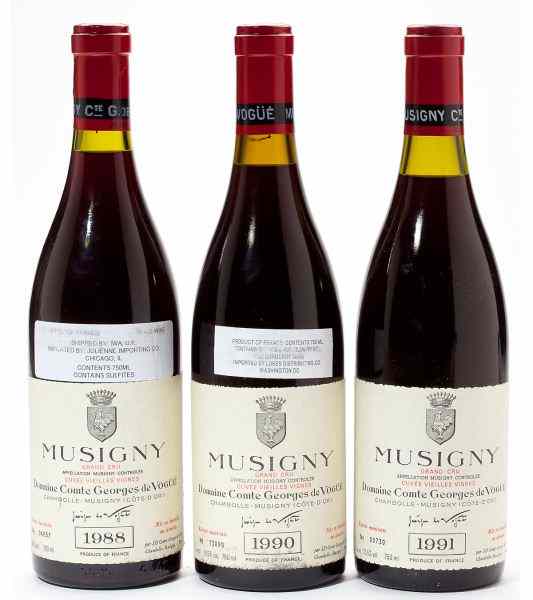 Appraisal: Musigny total bottlesVintage Vogue Vieilles Vignes lbsl Vintage Vogue Vieilles