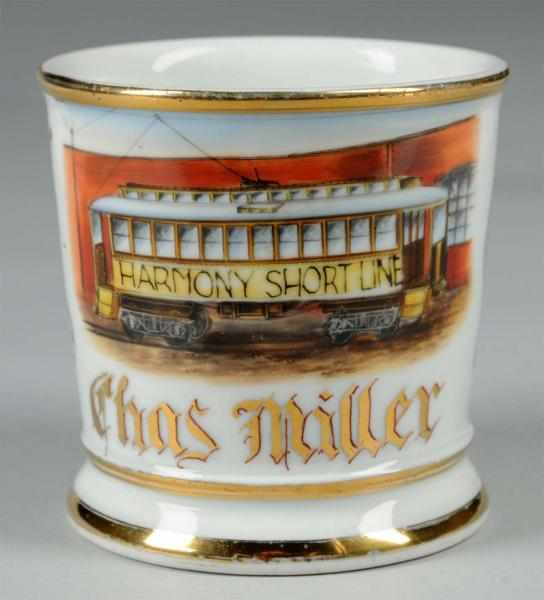 Appraisal: Harmony Shortline Shaving Mug Description Marked with the name Chas