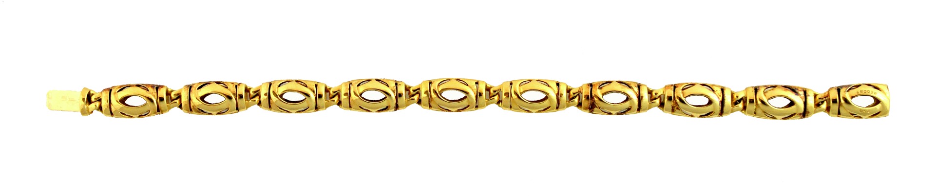 Appraisal: A Cartier ct yellow gold bracelet in an oval pierced