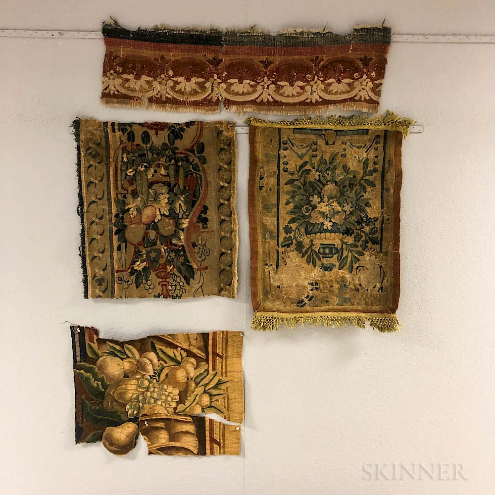 Appraisal: Four Tapestry Fragments Four Tapestry Fragments France and Belgium th