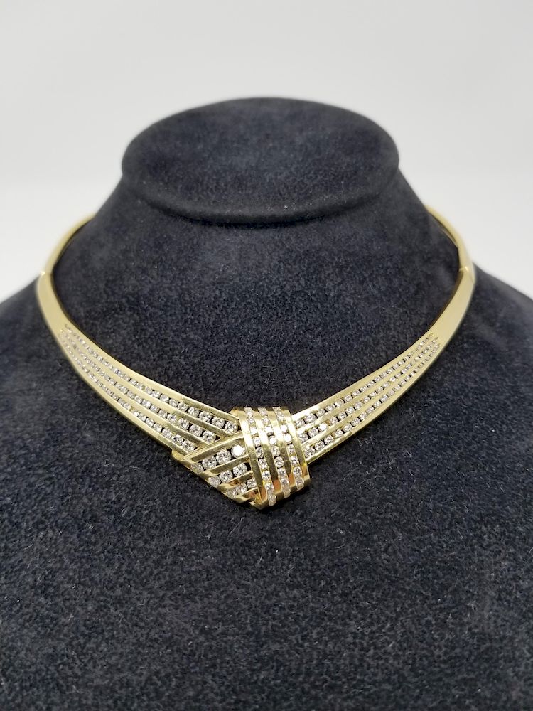 Appraisal: K Gold Diamond Choker Necklace K Gold Diamond Choker Necklace