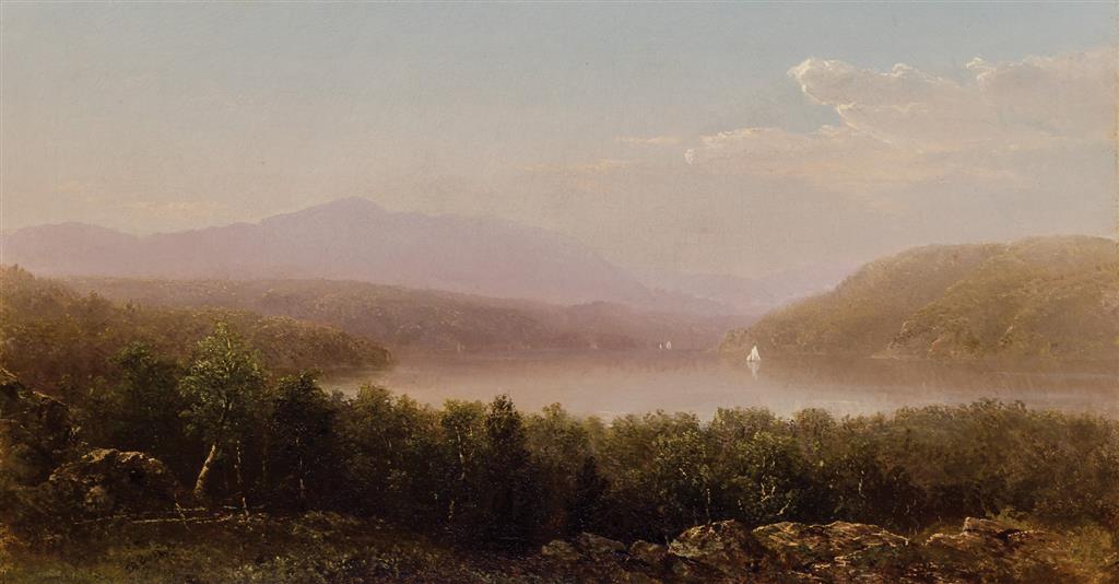 Appraisal: JOHN BUNYAN BRISTOL American - Sailing in the Adirondacks oil