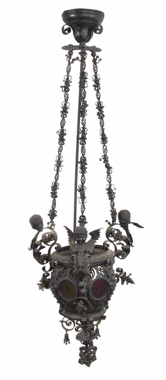 Appraisal: A Renaissance Revival Cast Iron Lantern of hexagonal form with