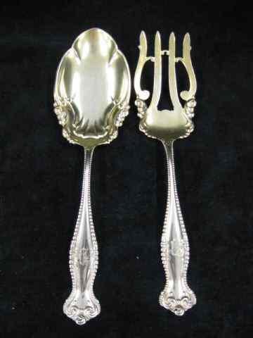 Appraisal: pc Victorian Sterling Silver Salad Servingset by Towle fancy goldwash