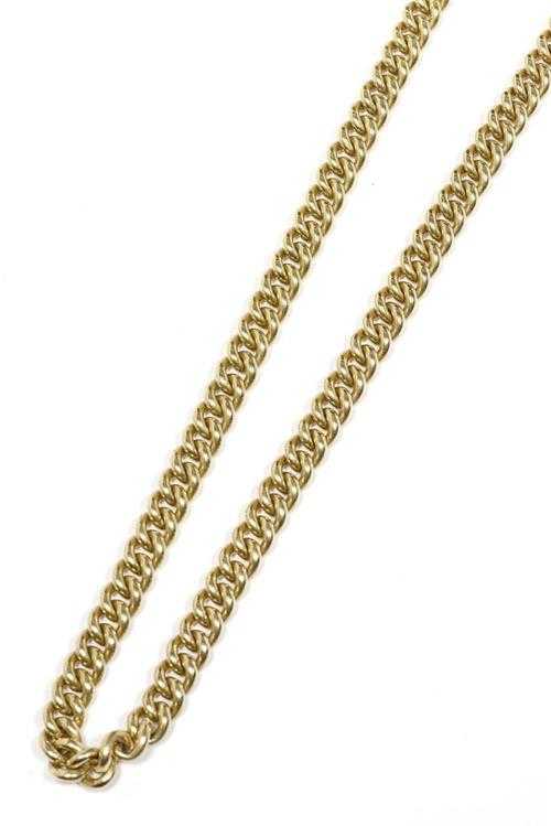 Appraisal: GOLD SAUTOIR Yellow gold g Casual solid curb link chain