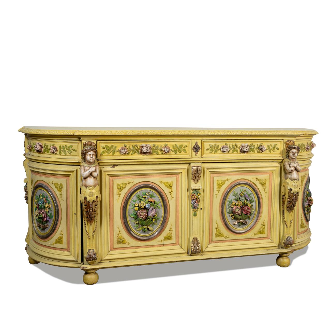 Appraisal: TH C ITALIAN RENAISSANCE REVIVAL PAINTED BUFFET Italian late th