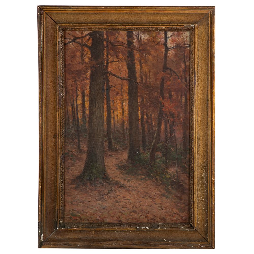 Appraisal: Henry Hobart Nichols Autumnal Forestscape oil American - Oil on