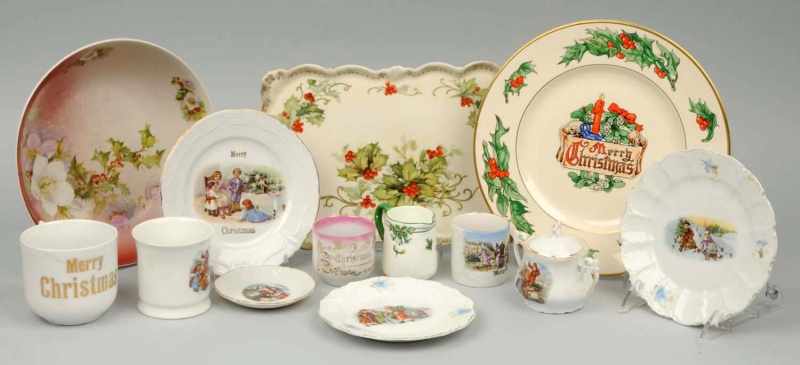 Appraisal: Assorted Christmas China Description Includes cup and saucers plates and