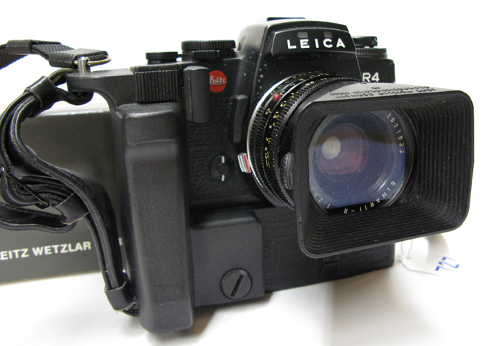 Appraisal: LEICA R- CAMERA WITH MOTOR DRIVE black body leather wrap