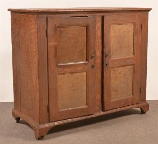 Appraisal: Pennsylvania Early th Century Softwood Jelly Cupboard Grain paint decorated