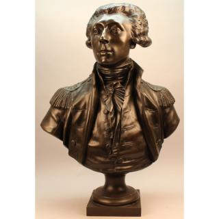 Appraisal: Large Jean-Antoine Houdon - Lafayette Bronze Signed under right shoulder