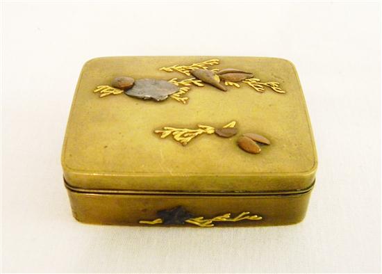 Appraisal: Meji period Japanese multimetal rectangular covered box signed on base