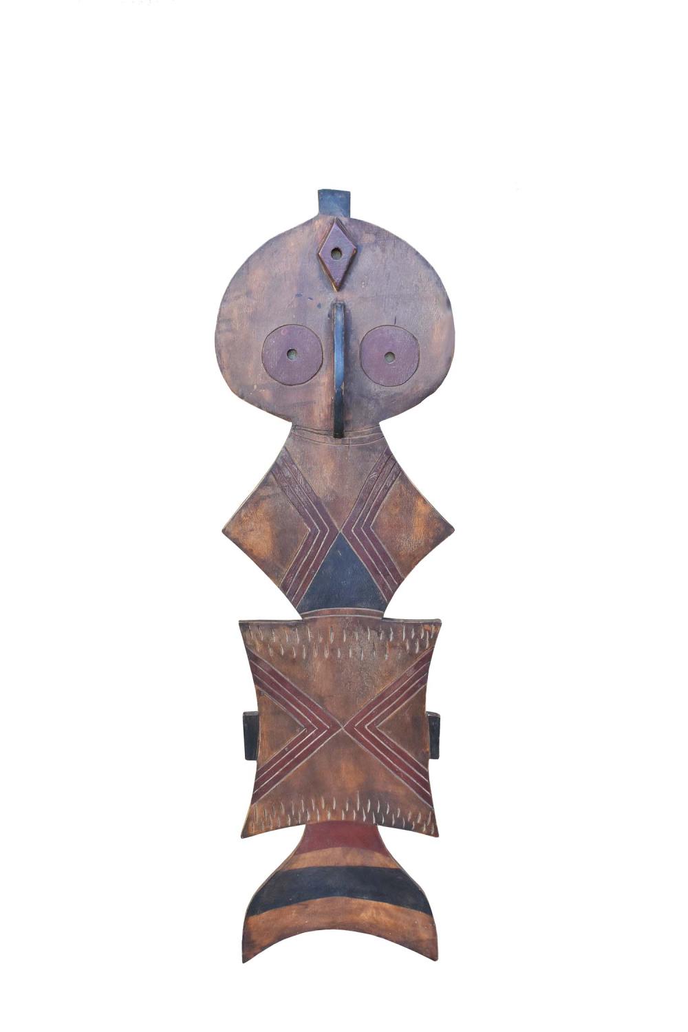 Appraisal: AFRICAN TRIBAL FIGURAL WOOD HANGING TOTEMHeight in Width in