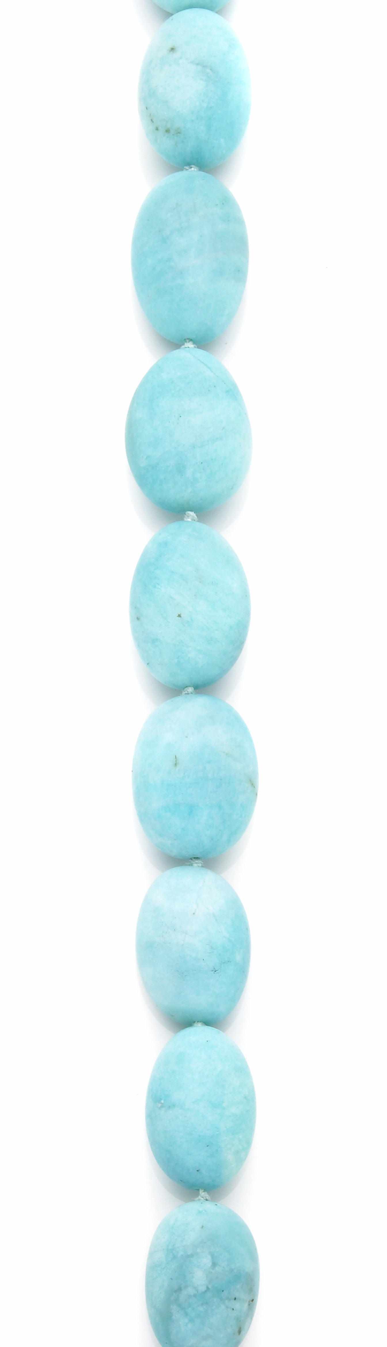 Appraisal: Amazonite Bead Necklace Consisting of thirteen uniform matte polished beads