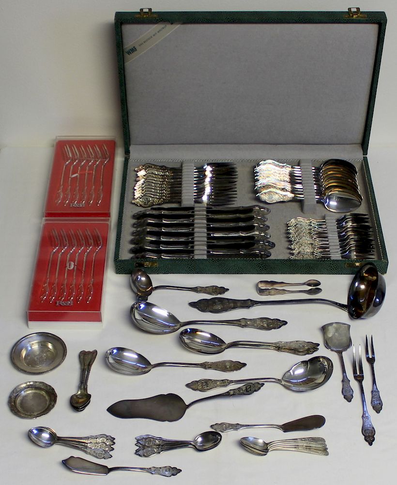 Appraisal: SILVER Assorted Silver Flatware Includes a monogrammed Robbe Berking German