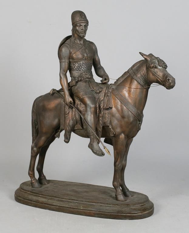 Appraisal: After Emile Coriolan Hippolyte Guillemin French - patinated bronze soldier