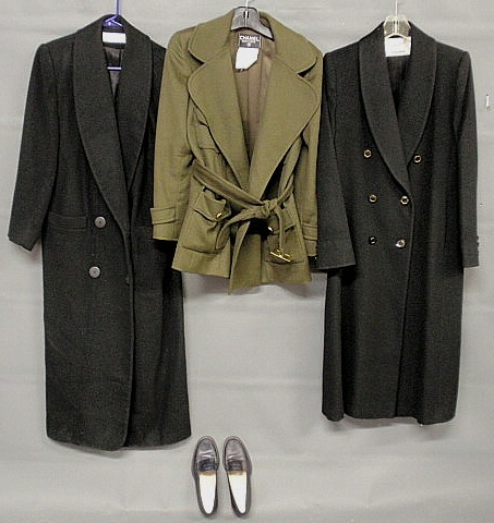 Appraisal: Three cashmere women s coats- Christian Dior black size Chanel