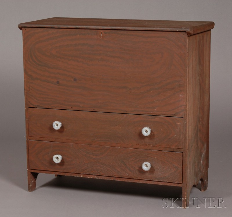 Appraisal: Grain-painted Pine Chest over Two Drawers probably Massachusetts early th