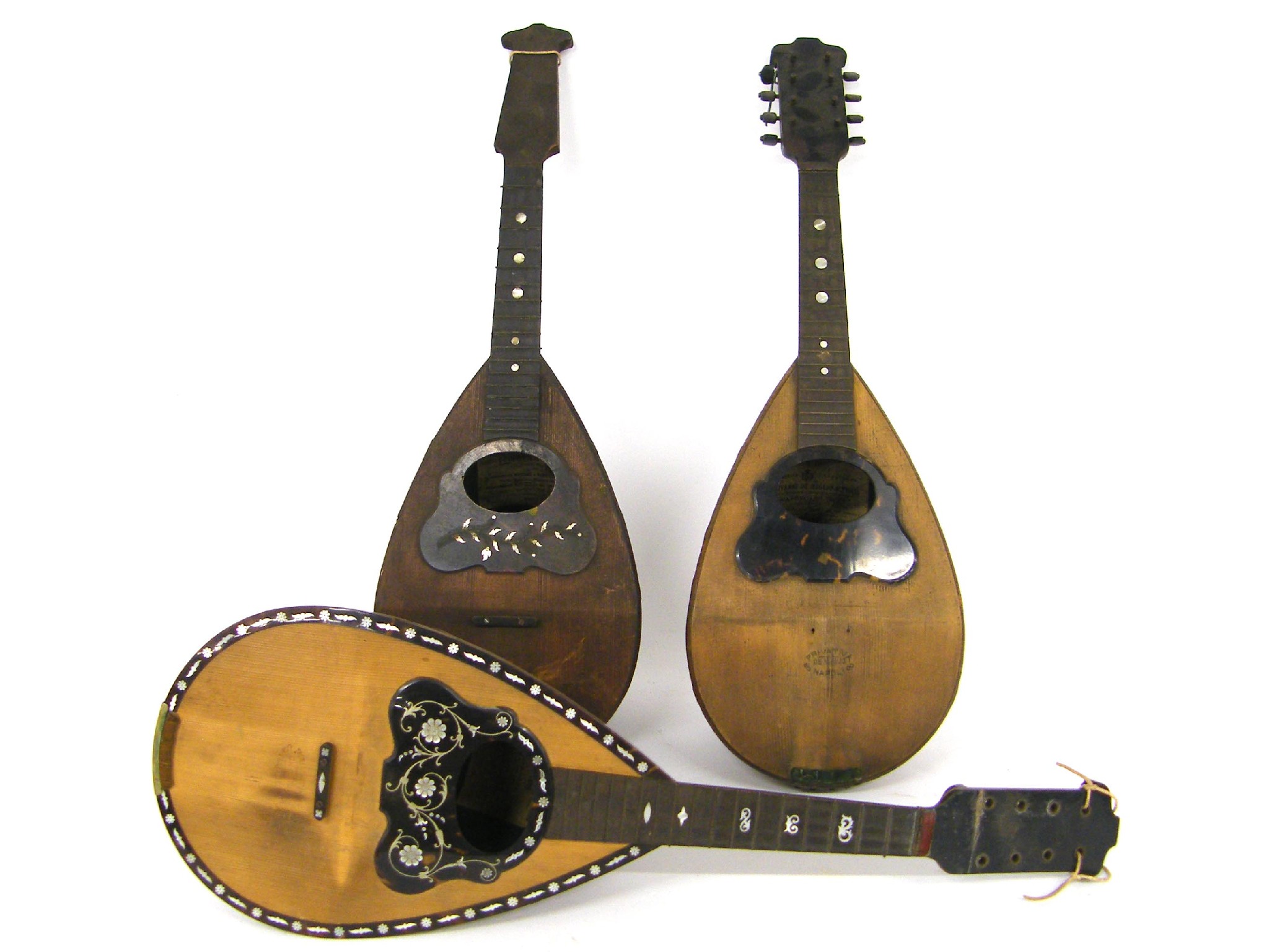 Appraisal: Three Neapolitan bowl back mandolins in need of some restoration